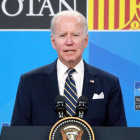 El president dels EUA, Joe Biden, en roda de premsa a la cimera de l'OTAN.