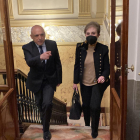 La directora del CNI, Paz Esteban, en las puertas de la comisión de secretos oficiales del Congreso.