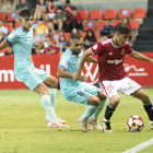 Mario Rodríguez durant el partit contra el Barça Atlètic al Nou Estadi Costa Daurada.