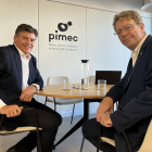 El nou representant permanent de Pimec, Ferran Bel reunit amb el president de la patronal, Antoni Cañete .