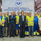 La reina Sofia va ser rebuda per autoritats, representants del Banc i voluntaris en la seva visita.