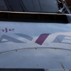 El logotip d'AVE de Renfe en un tren.