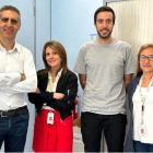 Manel Esteller, director de l'Institut de Recerca contra la Leucèmia Josep Carreras, amb els investigadors Verónica Davalos, Eva Musulen i Aleix Noguera-Castells.