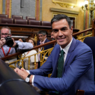 Pedro Sánchez al Congrés dels diputats durant el debat de la investidura fallida d'Alberto Nuñez Feijóo.