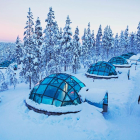 Imagen de los iglús del complejo hotelero ártico de Kakslauttanen, en la Laponia finlandesa.