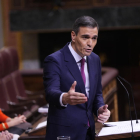 El candidat a la presidència del govern espanyol pel PSOE, Pedro Sánchez, durant el debat d'investidura.