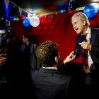 El líder del PVV, Geert Wilders respon als resultats de les eleccions a la Cambra de Representants a Scheveningen.