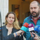 Xavier Puig i Maria Roig en la roda de premsa d'ahir.