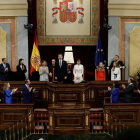 Imatge d'arxiu del Congrés en la sessió solemne d'obertura de la legislatura amb el rei Felip VI al mig.