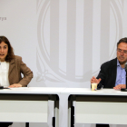 La consellera de Justícia, Gemma Ubasart, i el secretari de Mesures Penals, Reinserció i Atenció a la Víctima, Amand Calderó.