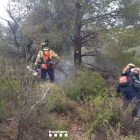 Els Bombers treballant a l'incendi de Xerta