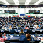 El ple d'Estrasburg durant el darrer discurs de l'estat de la Unió Europea pronunciat per la presidenta de la Comissió Europea, Ursula Von der Leyen