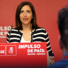 Imatge d'arxiu de la portaveu del PSOE, Esther Peña la seu del partit a Madrid
