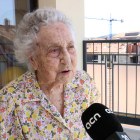 Imatge de la persona més vella de Catalunya, Maria Branyas, en una entrevista a l'ACN a Olot