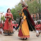 Imatge dels Gegants Vells durant les festes de Sant Roc de 2023