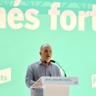 El secretari general de Junts, Jordi Turull, a l'acte d'aquest dissabte a Els Banys i Palaldà pels quatre anys de Junts.