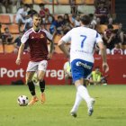 Antonio Leal durant el duel contra el Real Zaragoza.