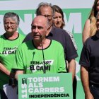 El president de l'ANC, Lluís Llach, a la presentació de la mobilització independentista de la Diada, a l'Arc de Triomf de Barcelona