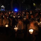 Un instant del Rosari de Torxes, que va tenir lloc ahir a la nit pel passeig de Misericòrdia i fins al Santuari.