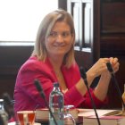 La vicepresidenta del Parlament Raquel Sans, durant la reunió de la Mesa