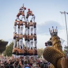 Un instant de l’actuació castellera dels Xiquets de Reus.