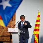 L'expresident Carles Puigdemont en la seva reaparició a Catalunya.