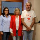 Carme Balagué, directora de Lo Planter, Mar Lleixà, regidora de Cultura de Tortosa, i Arturo Gaya, coordinador de l'Aula de Música Terra.