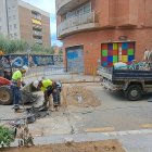 Imatge a les obres a la xarxa d'aigües.