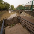 Vista d'una zona inundada a Terol aquest dimecres després de la DANA.