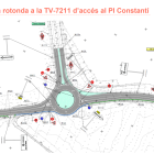 Plànol de la rotonda d'accés al Polígon.