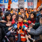 Carme Arcarazo, del Sindicat de Llogateres, durant la manifestació a Barcelona