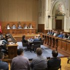 Imatge del ple celebrat ahir a la Diputació de Tarragona, on es va aprovar el pressupost de 2025.