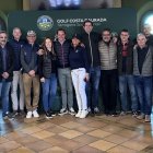 Imatge dels assistents a l’emorzar de Nadal de premsa del Golf Costa Daurada