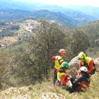 Imatrge del moment del rescat al Grau dels Barrots, a la Morera de Montsant.