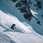 L’almosterenca Núria Castán durant un dels seus descensos a Baqueira.