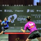 La guanyadora Maria Xiao durant la final del Campionat d’Espanya Absolut que va tenir lloc ahir al Palau d’Esports Catalunya.