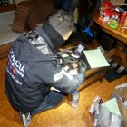 Un agent els Mossos requisa droga al pis dels arrestats de Tortosa.