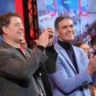 El president espanyol, Pedro Sánchez, amb el líder dels socialistes gallecs, José Ramon Gómez Besteiro