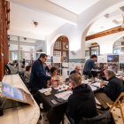 Un instant de la prova que va tenir lloc ahir a l’Estació Enològica.