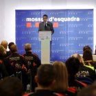 El director general de la Policia, Josep Lluís Trapero, durant el discurs de cloenda de les jornades de treball entre cossos policials i ANDEMA, a Cambrils.