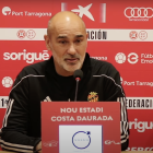 Iván Moreno en la roda de premsa posterior a l'empat de la temporada passada entre el Nàstic i el Deportivo de la Corunya (1-1).