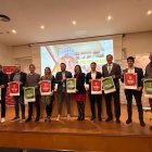 L’alcalde de Tarragona, Rubén Viñuales i l’alcaldessa de Reus, Sandra Guaita, al centre de la imatge.