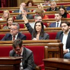 El grup del PSC votant al ple del Parlament aquest dijous.