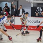El jugador del Reus Deportiu Diego Rojas durant el partit d’ahir contra el Benfica.