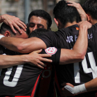 Els jugadors del Reus FC Reddis celebrant un dels gols.