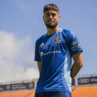 Imatge de Jaume Jardí, ahir, després de l’entrenament sobre la gespa del Nou Estadi.