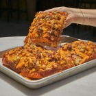 Imatge de la  pizza Emmy-B de Michigan Detroit Pizza que ha guanyat el Pizza Combat a Tarragona.