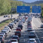Congestió a l'AP-7 a l'altura de la Roca del Vallès