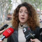 La diputada dels Comuns al Congrés Aina Vidal atén la premsa a Barcelona