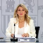 La vicepresidenta segona del govern espanyol, Yolanda Díaz, a la roda de premsa posterior al Consell de Ministres
